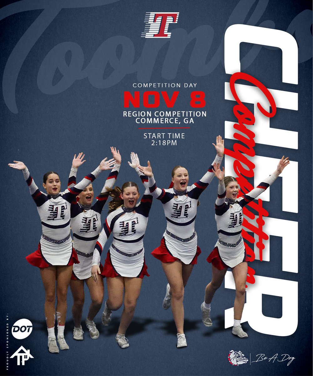 Toombs County Cheerleading Competition Day! 🐾
📣 Region Competition
📍 Commerce
⏰ 2:18 PM

Proudly sponsored by Dot Foods and Todd Padgett Housing Center Inc. !

#BAD #BeADog #GoDogs #CommitToTheT