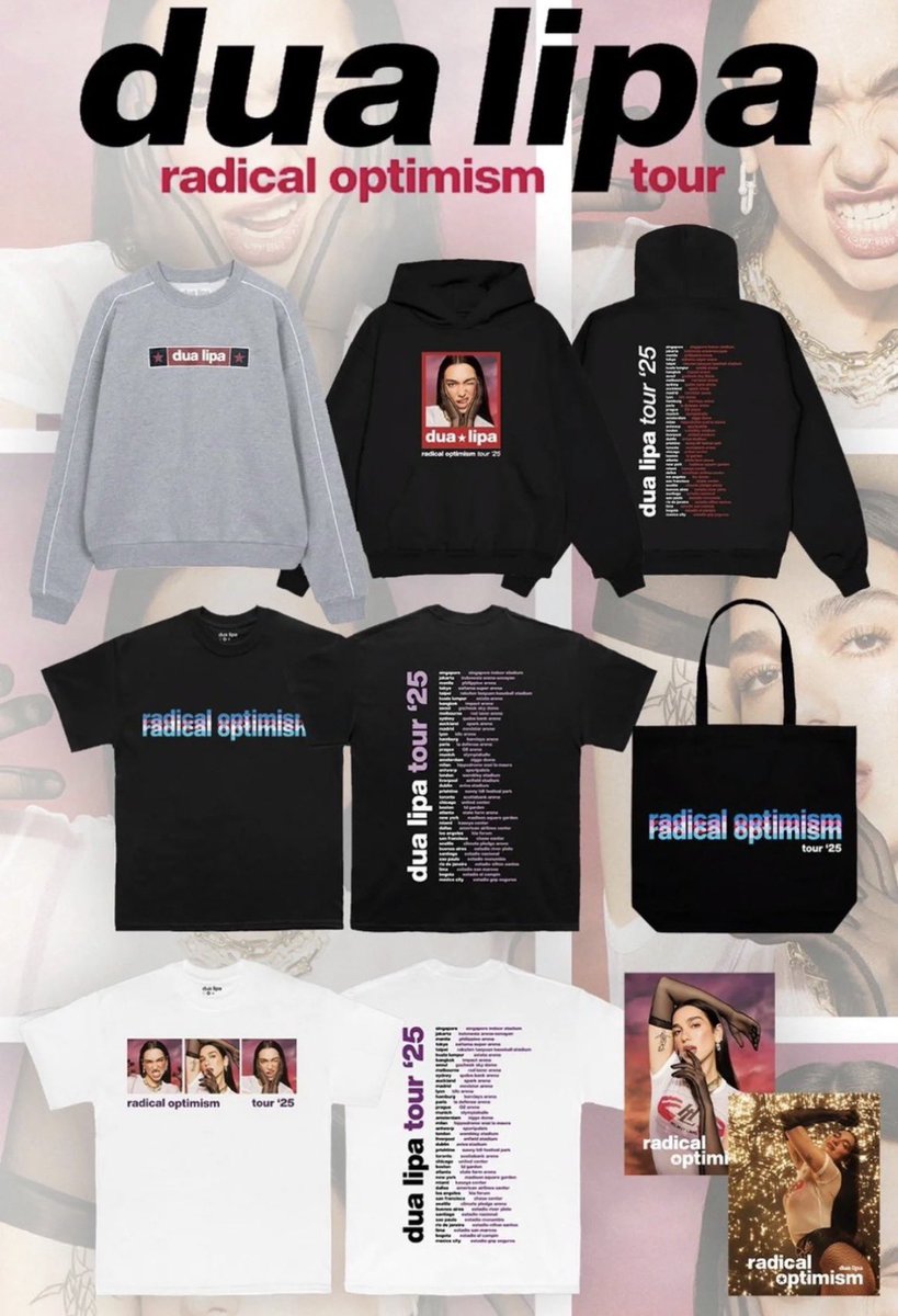 Merch oficial de Dua Lipa para la etapa latinoamericana del tour