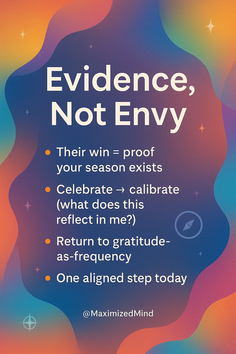 MikeOglesbee_'s tweet image. When someone wins, your nervous system looks for threat.
Train it to see evidence instead.
Celebrate them → calibrate you → take one aligned step.

🎥 Full week’s video: youtu.be/LrWbwGREIu0

#EvidenceNotEnvy #YourPathIsSacred #StopComparing #MindsetShift #InnerWork…