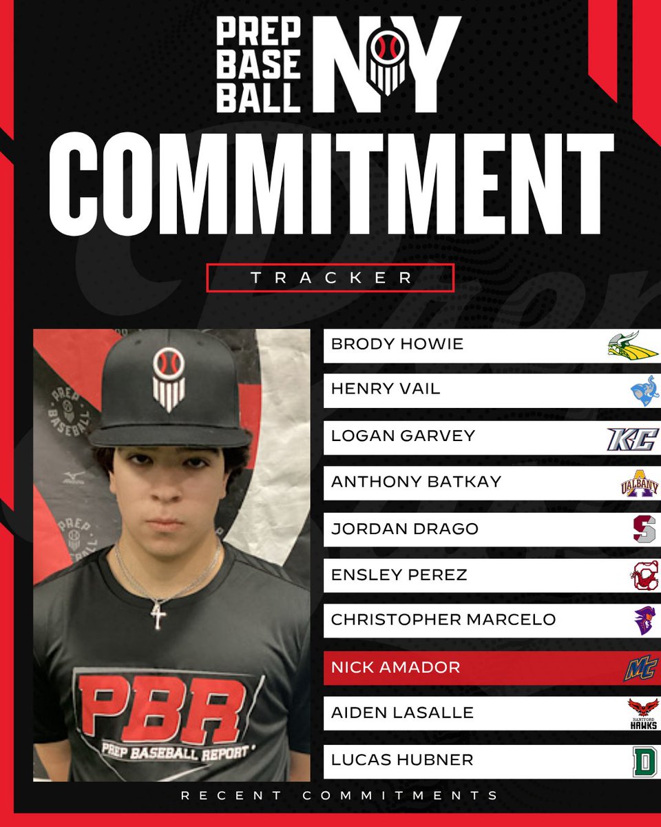 Commitment Tracker 📝

Please congratulate 👏 these recent college commits from across the Empire State!

📷 2026 RHP/SS Nick Amador (Archbishop Stepinac) ➡️ Merrimack College

2025 Event Schedule 🔗
loom.ly/HJWk_2Q

Let us help you, help yourself.
#committed #beseen