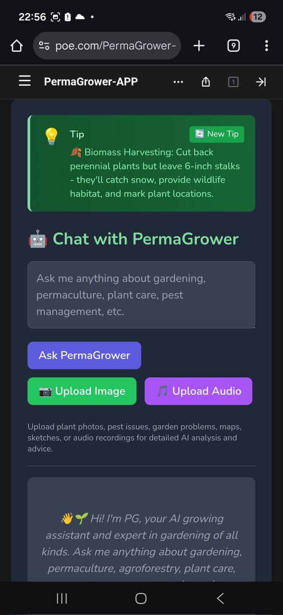 PermaGrower app for #permaculture people!
Store a profile for your garden and get Smart Advice all centered around your settings. #growing #gardening