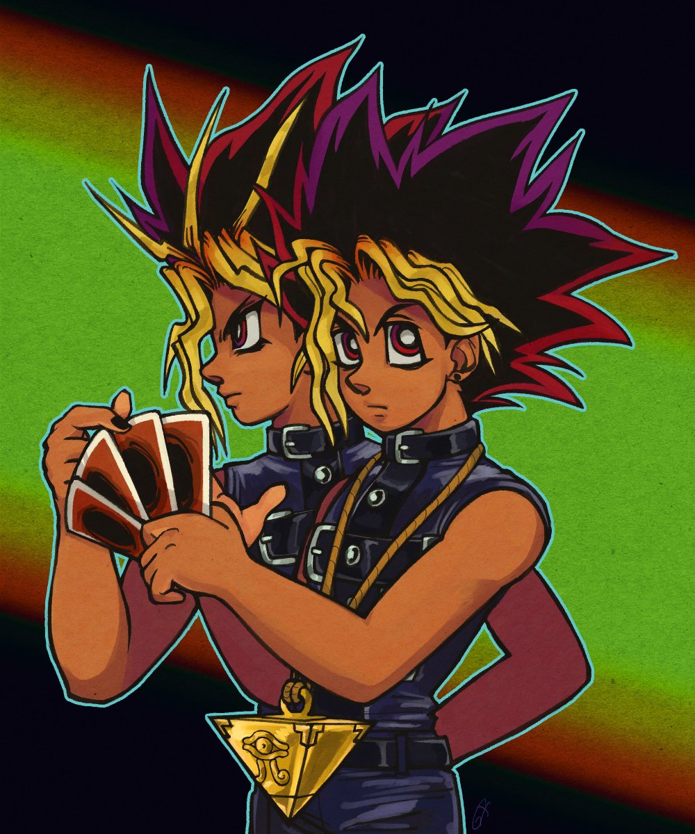 itsacoffin's tweet photo. my yugi and my yami #yugioh 
cover redraw of chapter 70 https://t.co/KOahuv25sk