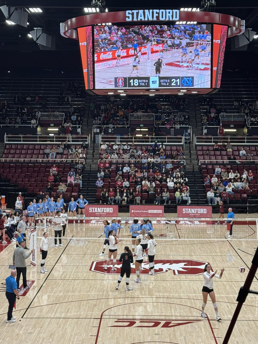 slamdunk406's tweet image. I’ve arrived at Maples. Stanford took the opening set 25-22 against UNC. Spencer Etzler with a service ace to clinch the set. Erika Sayer has 3 kills for the Cardinal hitting 1.000. Chelsea Thorpe leads UNC with 5 kills. 

#Stanford #UNC #ACCWVB