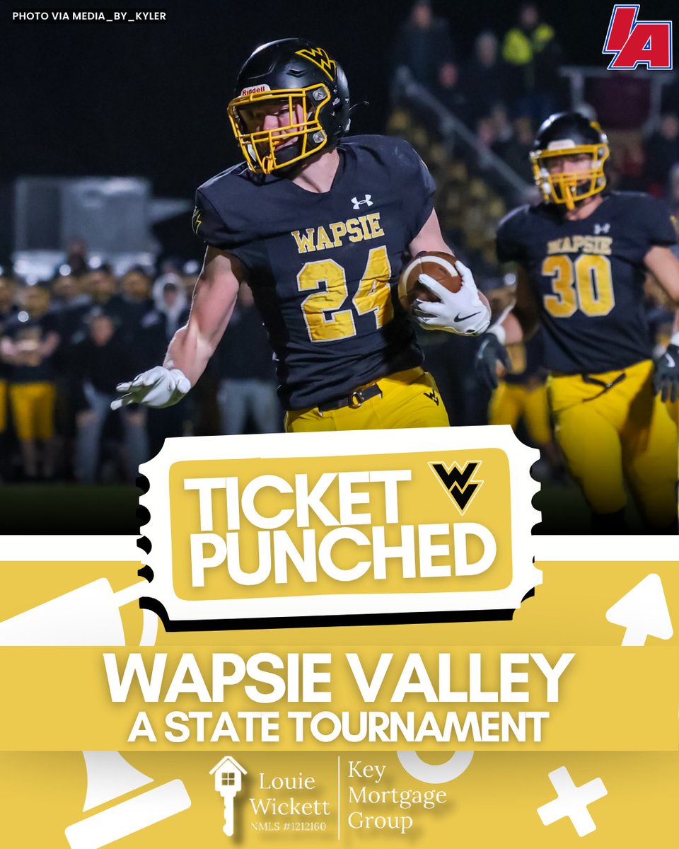 🎟️ TICKET PUNCHED 🎟️

Wapsie Valley has completed their #RoadToTheDome 🏈

Powered by @louie_lends

#IAfootball X #iahsfb