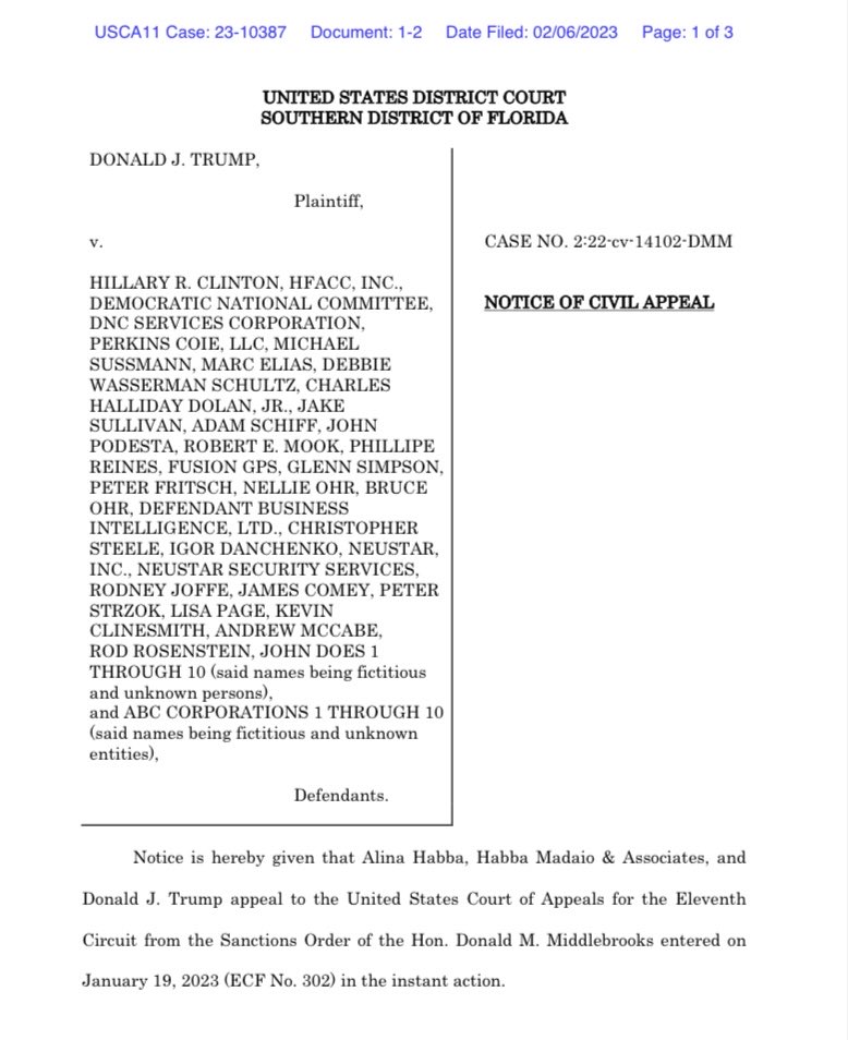 Oh what interesting timing.

Did you know that the appeal to the below mentioned RICO case, Donald Trump v. Hillary Clinton 23-10387, is being argued in little more than a week? 

Amazing no one is talking about it.