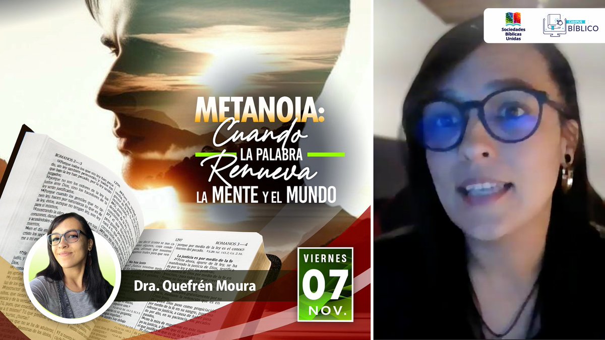 youtu.be/1k-Cb5BU-4E

¿Te perdiste el webinar “Metanoia: Cuando la Palabra renueva la mente y el mundo” con la Dra. Quefrén Moura? ✨ Míralo nuevamente y permite que la renovación comience en ti. #Metanoia #Transformación #PalabraDeDios #Fe #SociedadesBiblicasUnidas