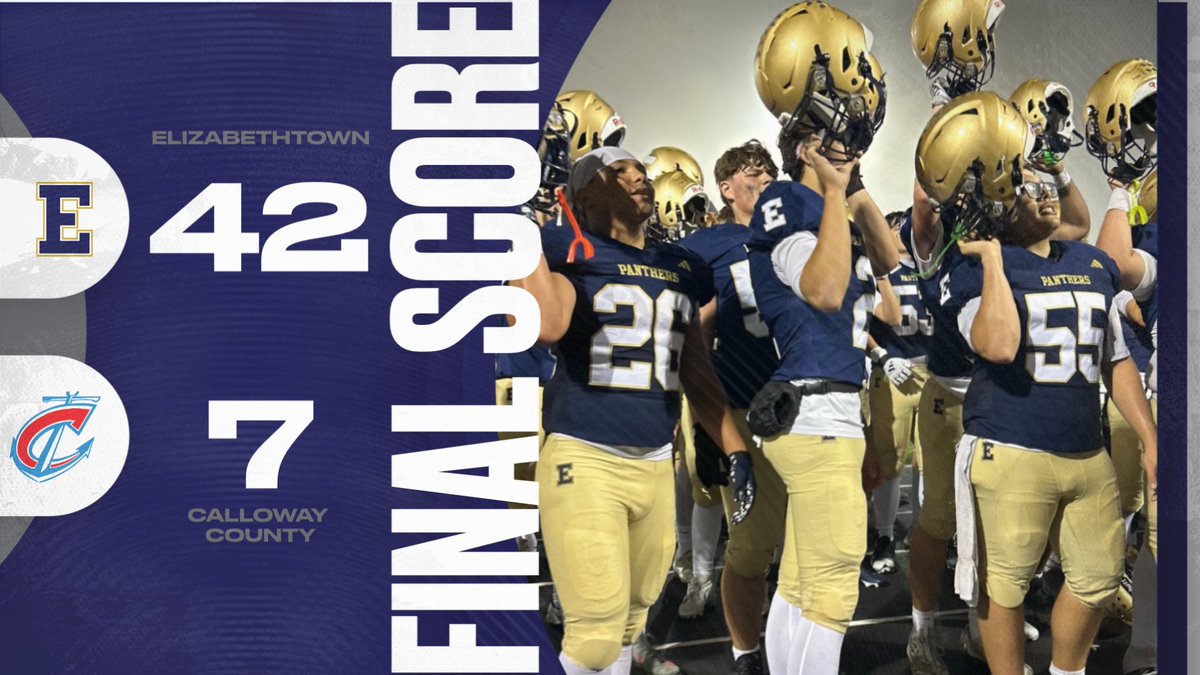 🏈 FOOTBALL: PANTHERS WIN!  Elizabethtown defeats Calloway County 42-7. The Panthers advanced to Week 2 of playoffs next Friday to face the winner of Logan County and Marion County.