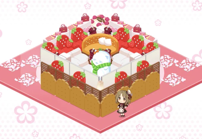 今日はホールケーキの日 思ったんと違うな(;'ω'∩) #デレステルーム