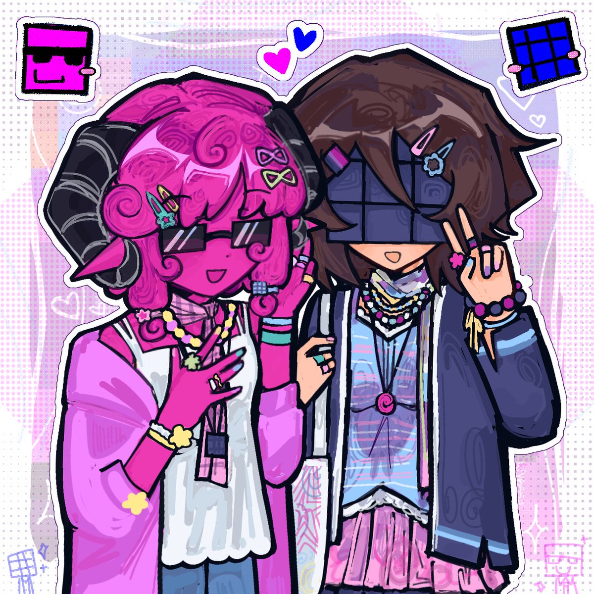 nemvevotwt's tweet image. Day  24 – hi guys whats good or whatever 😁 do they have a duo name btw 🍀
#yusaifanart #nemvevofanart