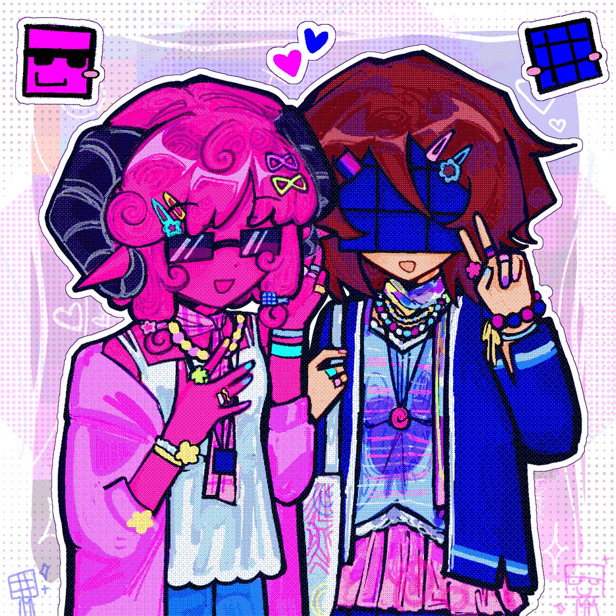 nemvevotwt's tweet image. Day  24 – hi guys whats good or whatever 😁 do they have a duo name btw 🍀
#yusaifanart #nemvevofanart