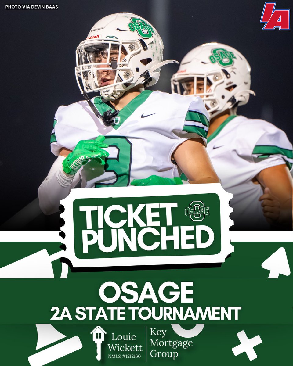 IAfootball_'s tweet image. 🎟️ TICKET PUNCHED 🎟️ 

Osage has completed their #RoadToTheDome 🏈 

Powered by @louie_lends 

#IAfootball X #iahsfb