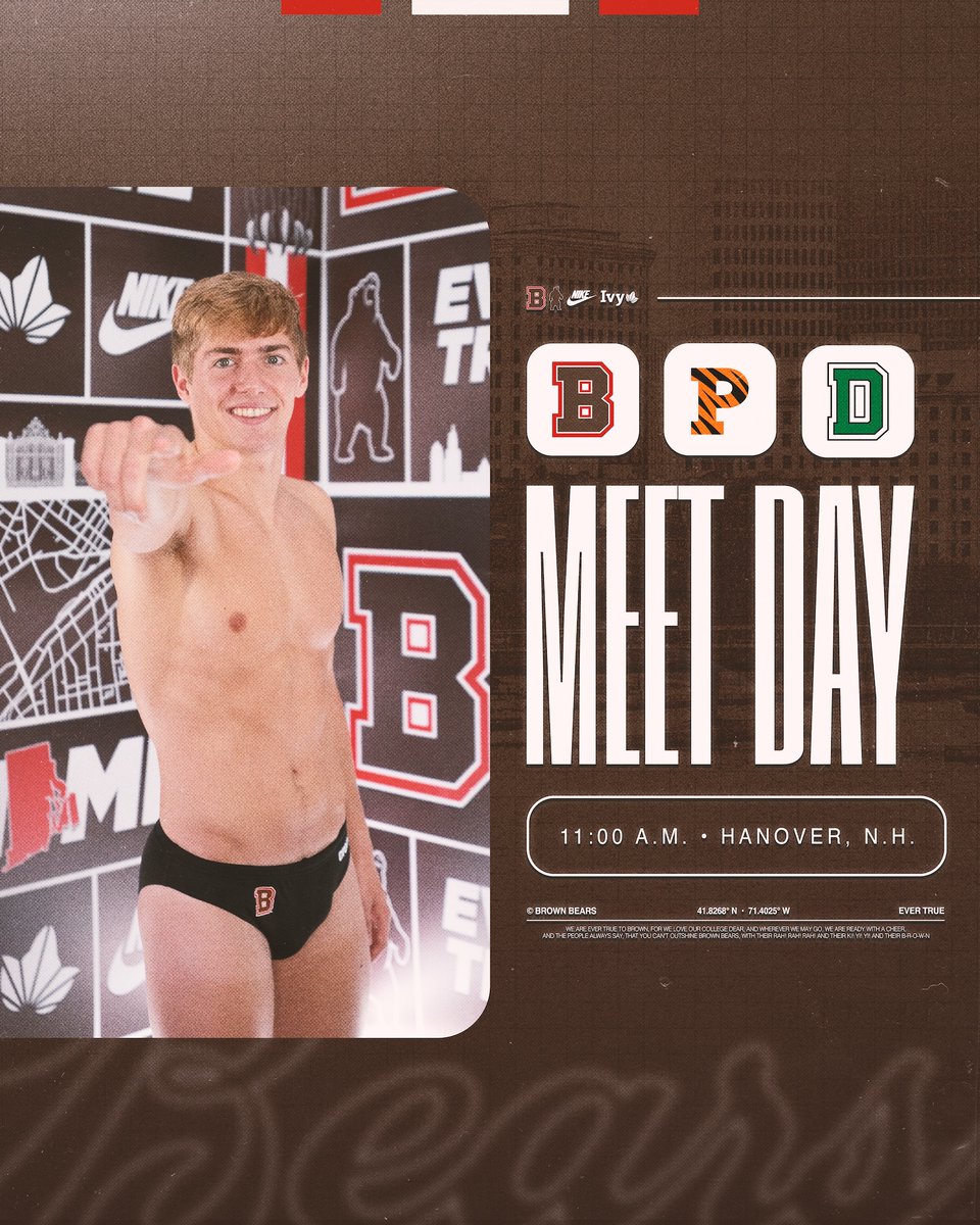 Swimmers turn in the pool today for Day 2 of our dual meet against Dartmouth and Princeton! Meet begins at 11 a.m.

#EverTrue
