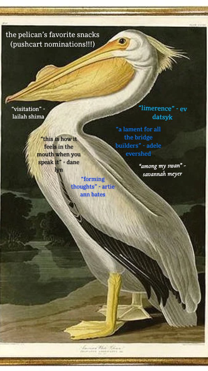 PUSHCART PUSHCART PUSHCART!!!! 

mailing them out Monday or Tuesday :^)