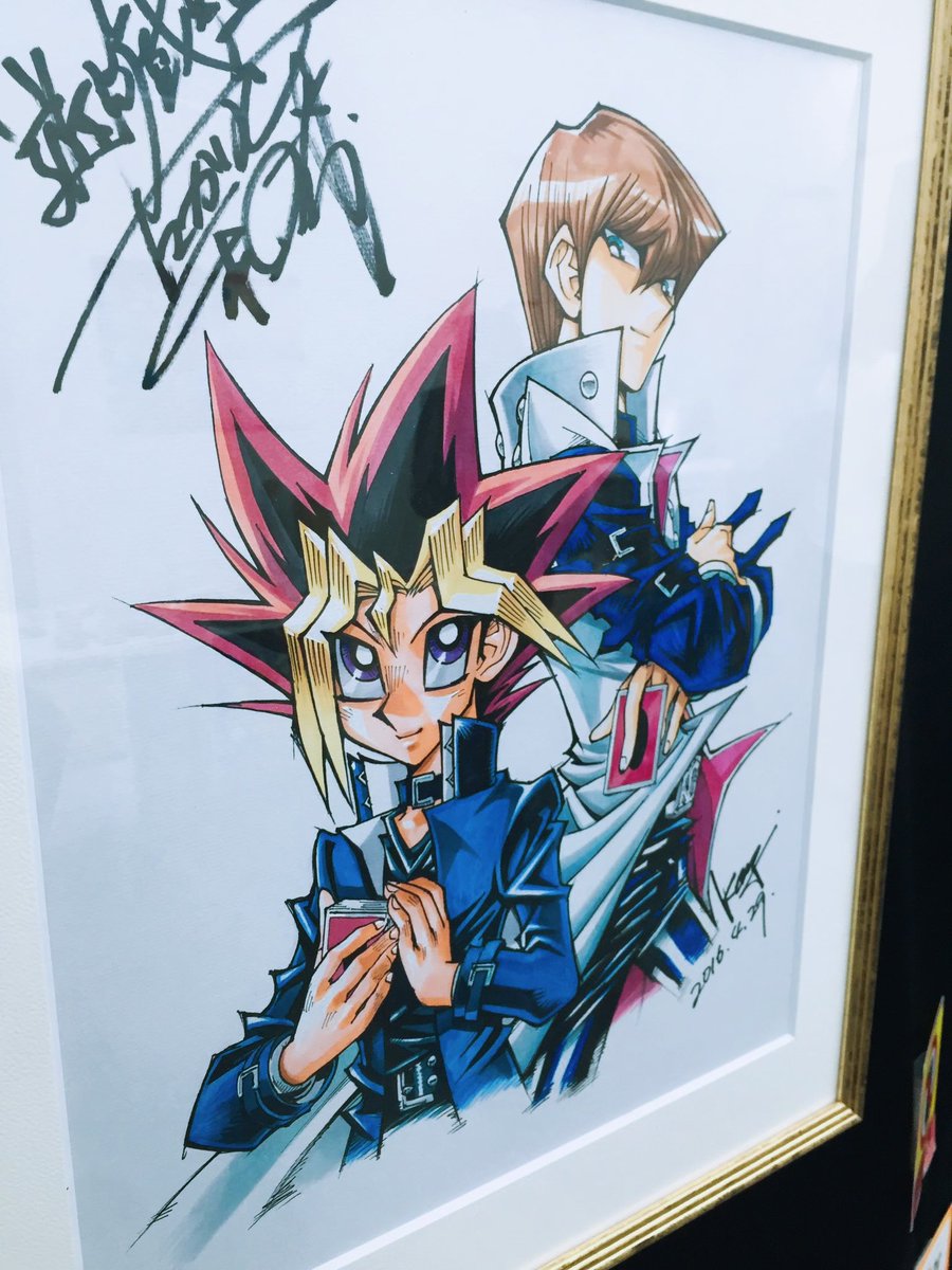 見てみてこれ遊戯王カフェで見られた和希のさいこー色紙...
闇・表遊戯と海馬