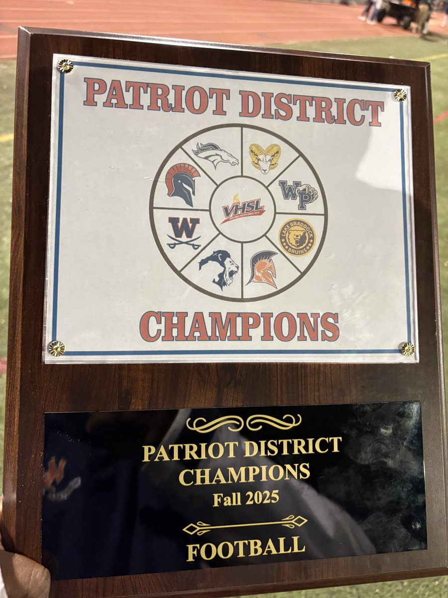 No need for hypotheticals or co-champions. OUTRIGHT PATRIOT DISTRICT CHAMPIONS