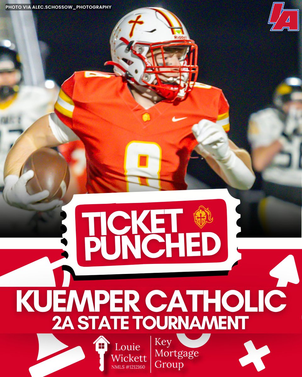 IAfootball_'s tweet photo. 🎟️ TICKET PUNCHED 🎟️

Kuemper has completed their #RoadToTheDome 🏈

Powered by @louie_lends

#IAfootball X #iahsfb https://t.co/WAeKawuY7G