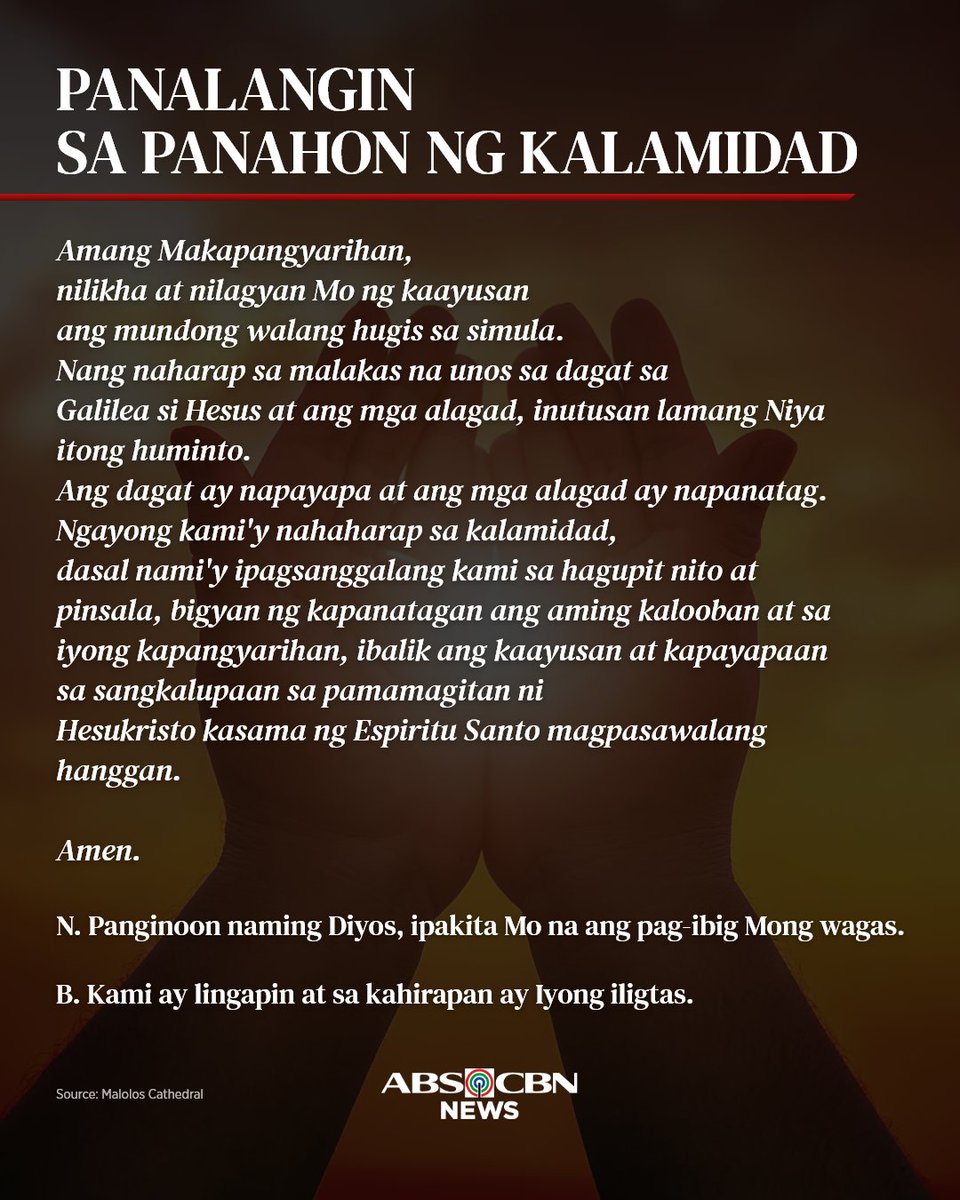 Sama-sama tayong manalangin para sa kaligtasan ng lahat mula sa bagyo. 🙏
