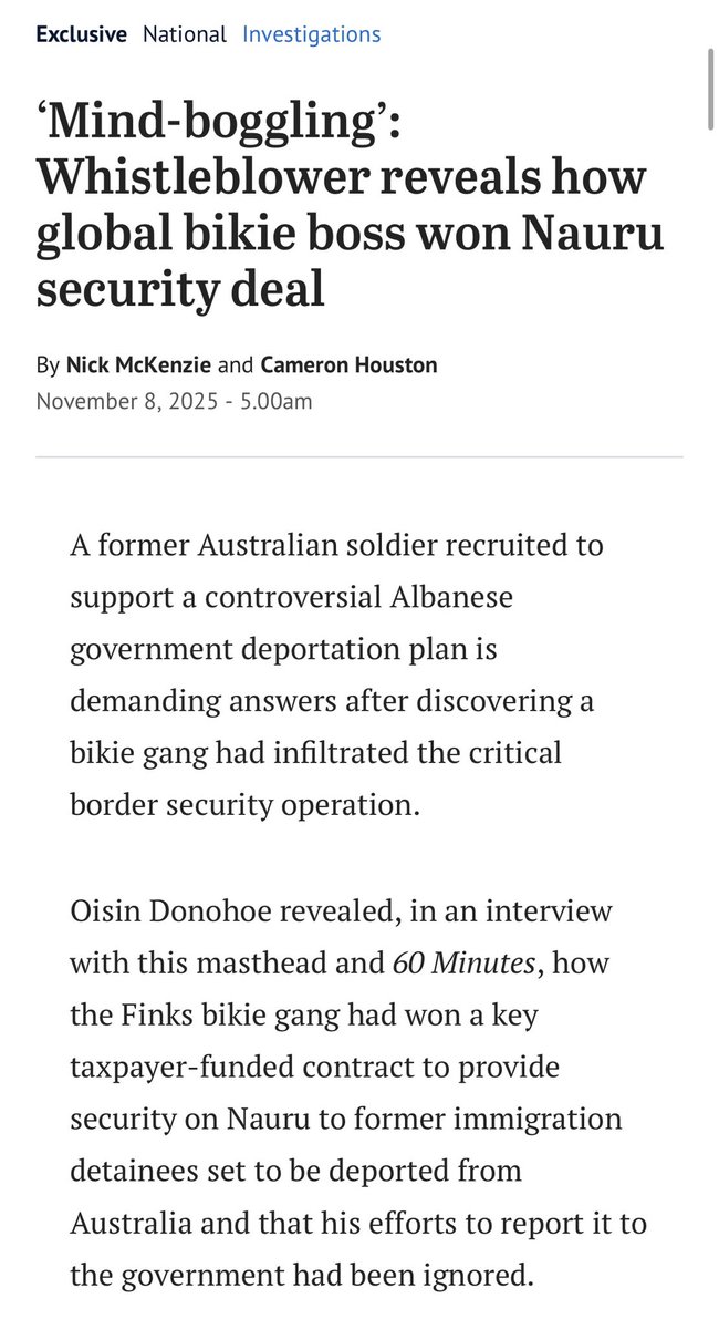 ASRC1's tweet photo. 🚨 #BREAKING @Ageinvestigates exposes the outrageous lengths the @AlboMP Govt has gone to pursue its cruel, chaotic offshore regime. 

Corruption, contracted crims, secrecy, cruelty, billions in taxpayer $. It’s past time to end offshore processing and stop deportations to Nauru. https://t.co/hEgg8VFPX2