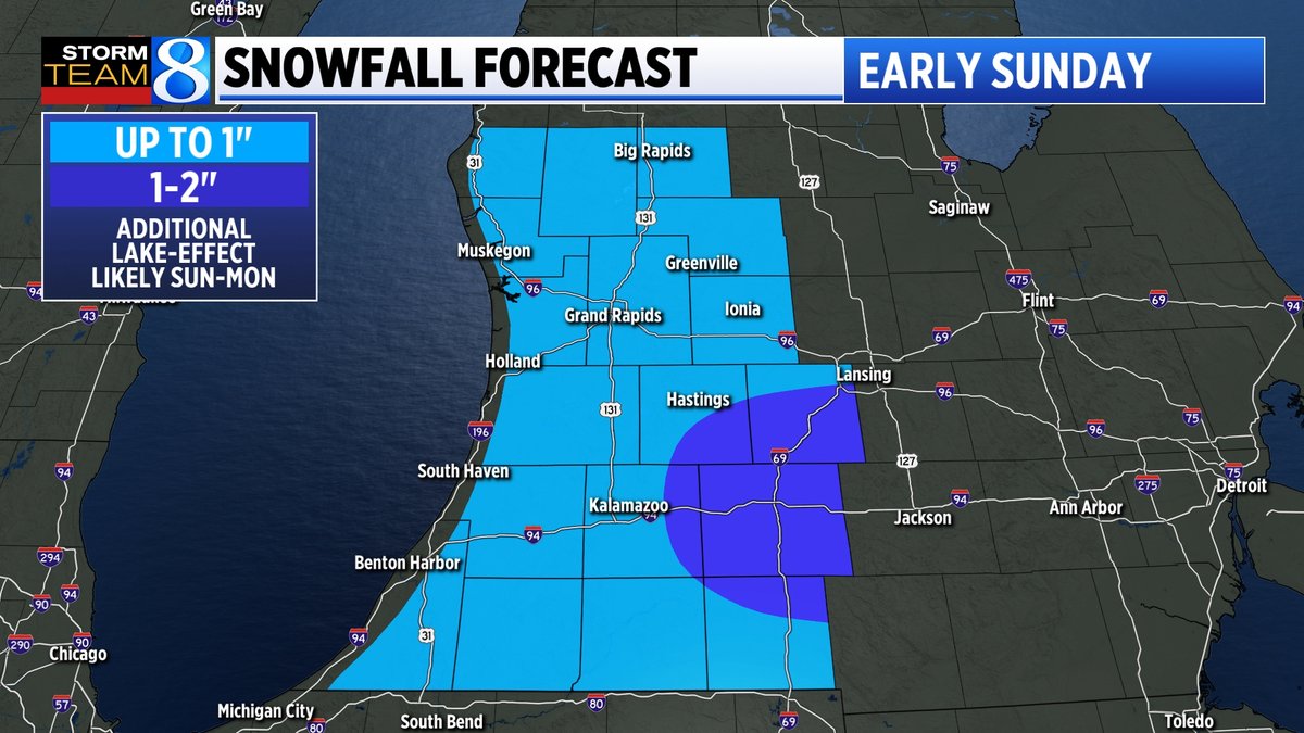 WOODTV's tweet image. West Michigan could see some snow this weekend. When, where and how much: woodtv.com/weather/weathe… #wmiwx