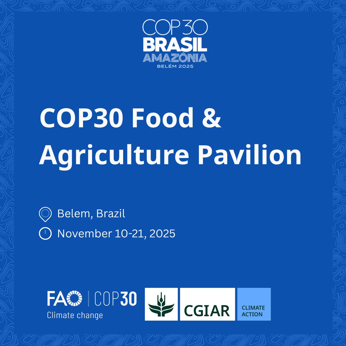 🌍#CIMMYT is going to #COP30! Join us at the <a href="/gatesfoundation/">Gates Foundation</a> Agricultural Innovation Showcase in Belém, Brazil, where science meets action for a climate resilient future🌱Discover innovations in climate smart nutrient management and biological solutions. on.cgiar.org/4hKTGsE