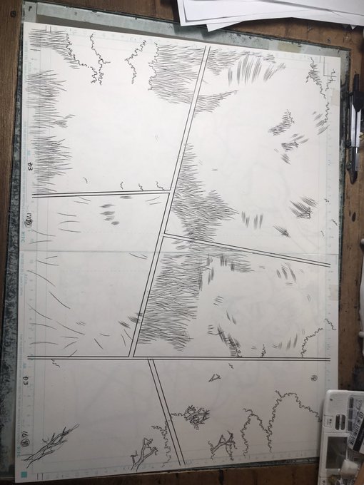 【背景作画】
小型空母。
   撃沈‼️
✨_φ((^-^))v✨

これで 明日の最終決戦(背景作画最終日)の勝利は確実になりました
_φ((⌒▽⌒))

それでは。
今日の掃討作戦(消しゴムがけとスキャニング)に入ります。
_φ((*'︶`*))

ちかれました〜♪
_φ((_ _ ;))゜。某
   (⌒▽⌒)遥
   よくやった♪ 