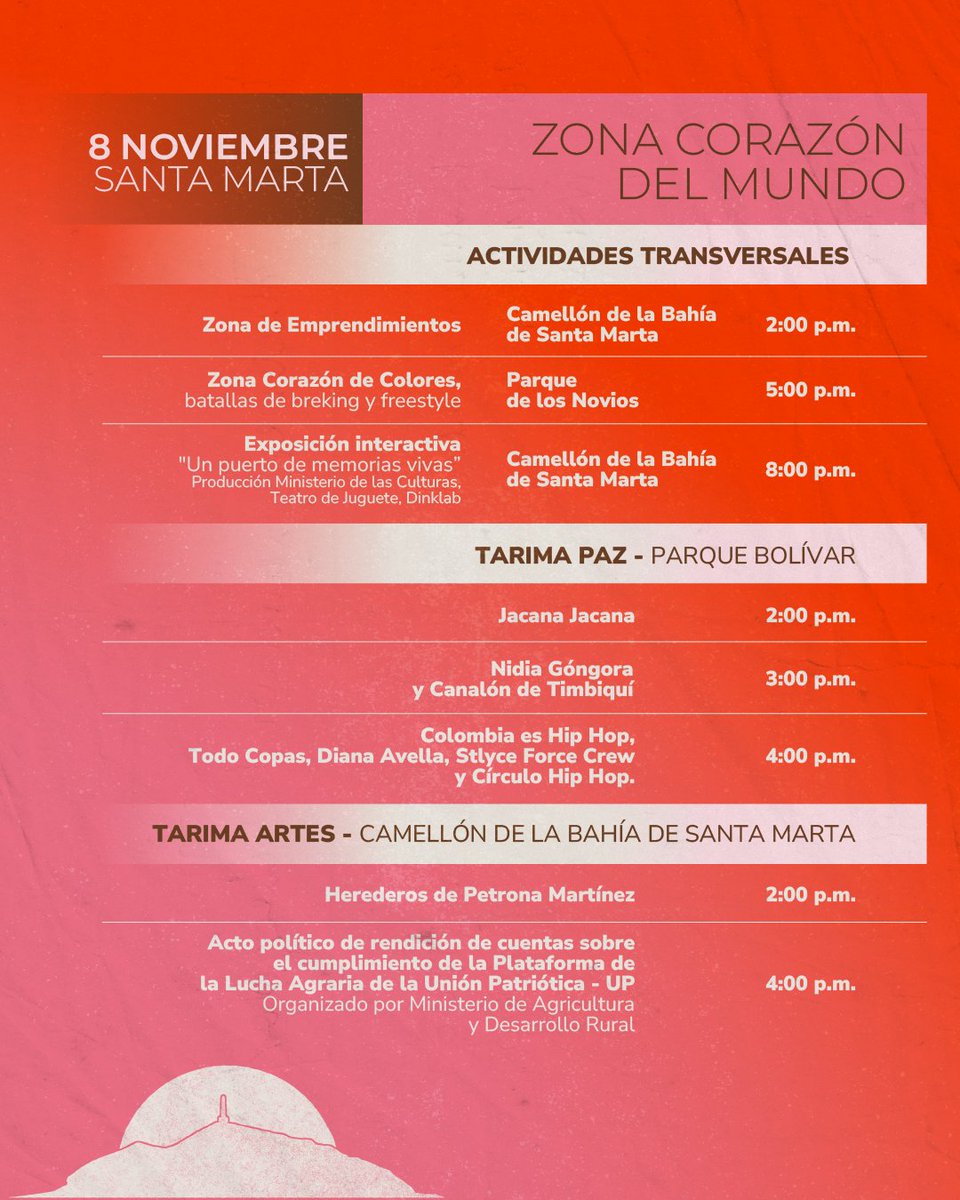 ArchivoGeneral's tweet photo. #ColombiaEsCELAC  Del 7 al 9 de noviembre, el arte es el puente. 🌉 Santa Marta acoge el reencuentro de saberes y emociones. La diversidad se celebra con más de 100 emprendedores y mucha música. ¡Te esperamos en el #CorazónDelMundo! >> https://t.co/VGy6JWRC8s https://t.co/xXI3hiVZAc