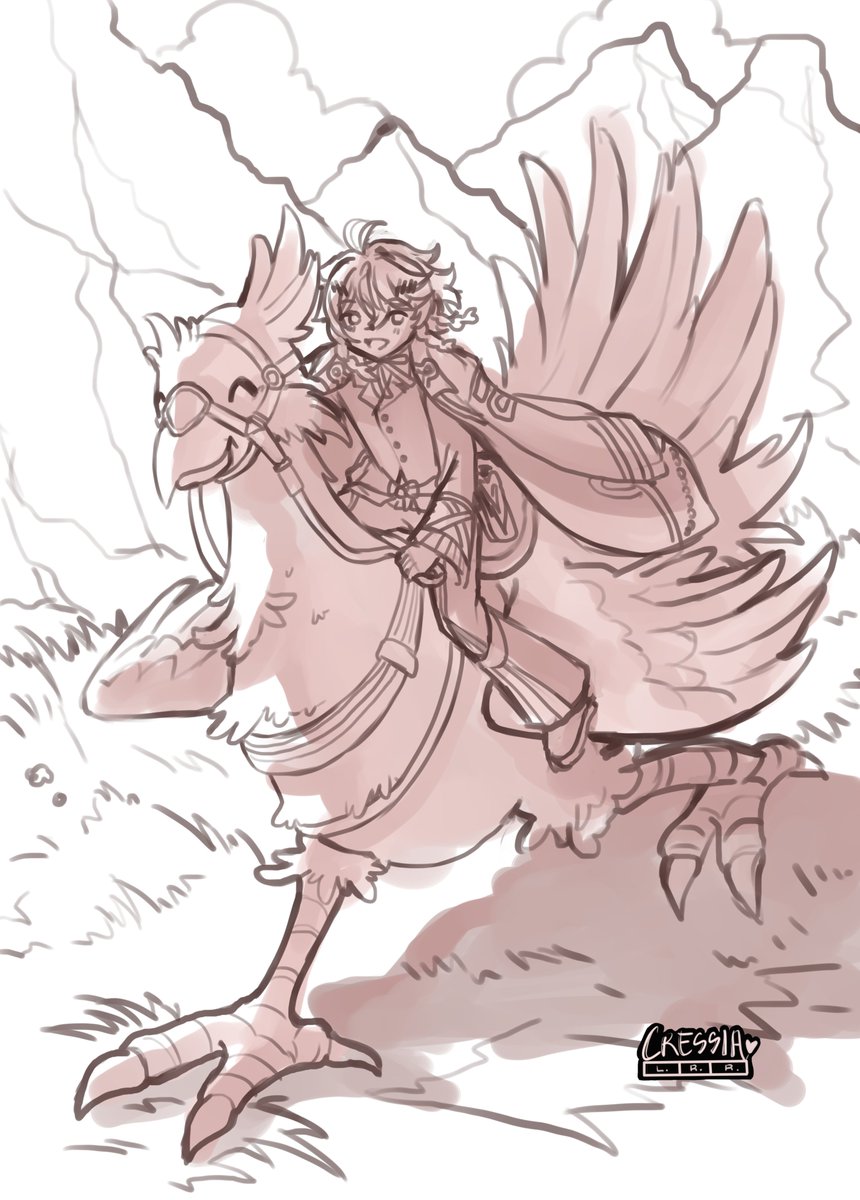 #Artavio #WIP 
as maestro requested. here's a chocobo 😊