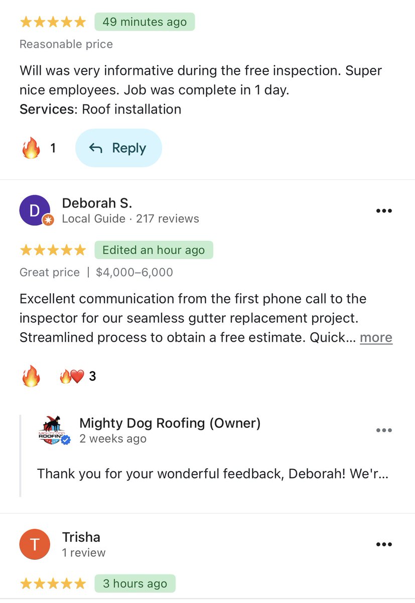 Always nice to go into a weekend of rain dance with a fresh drop of 5 star reviews … happy Friday everyone LFGrow &amp;
We havn't even implemented the <a href="/ReviewRoverCo/">ReviewRover</a> sawce yet from my Stryker Bois yet <a href="/andy_wlker/">Andy Walker - Local SEO</a> <a href="/irentdumpsters/">Bodhi- Local SEO</a> <a href="/jarydesign/">Jary - AI SEO</a>