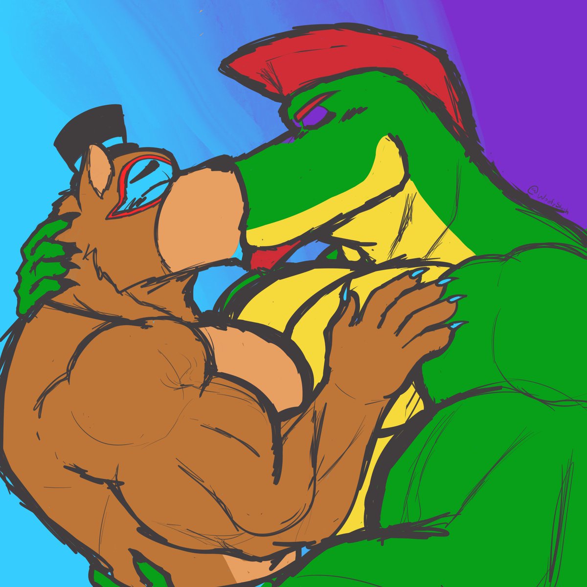 I love them both :3 🩵💚

#GlamrockFreddy #Monty #Fnaf