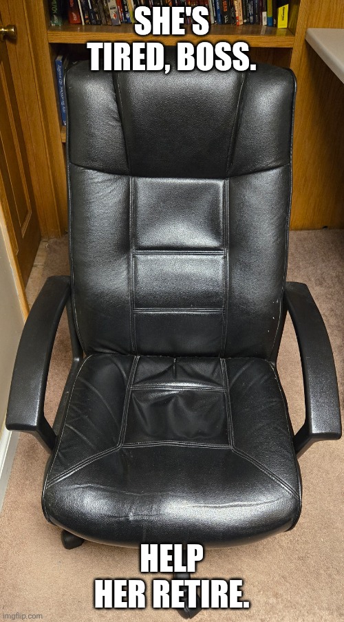 This is my office chair.
It’s been through three drafts, two caffeine overdoses, and one existential crisis.
It just wants to retire.
You can help.

👉a.co/d/5LlM1cX

 #ZenAndTheArtOfSlashing
#SaveTheChair #IndieAuthor #HorrorBooks
#BuyTheBookSoICanBuyAChair