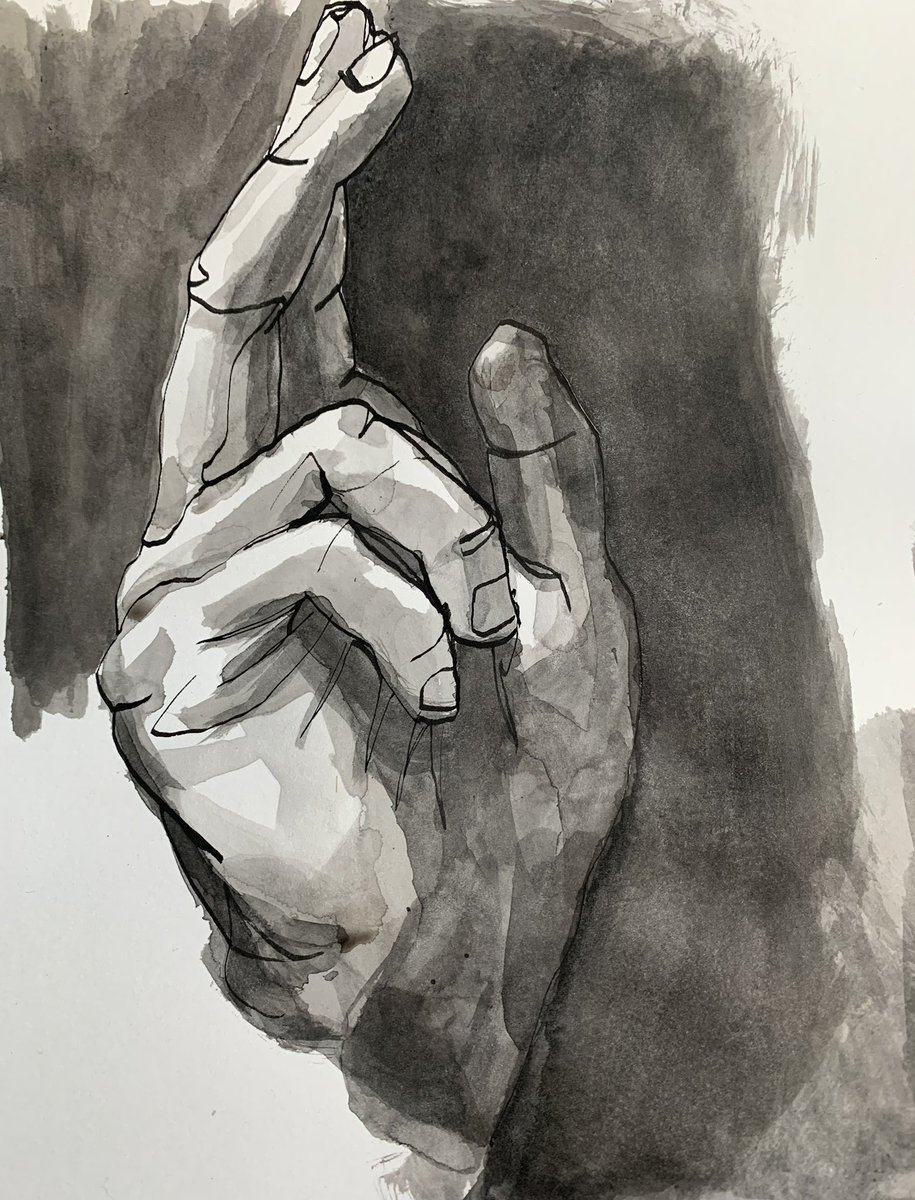 milesantosart's tweet photo. Hand Study | sumi ink #sumiink #sumie #sumiepainting #sumieartist #inkbrush #inkwashpainting #sumiestyle #inkandbrush #japanesebrushart #minimalink #inkpractice #sumiestudy #inkstudy #traditionalinkart #inklinework #calligraphicart #inkingpractice #sumitechnique #brushandinkstudy https://t.co/9E8o0oZrtJ