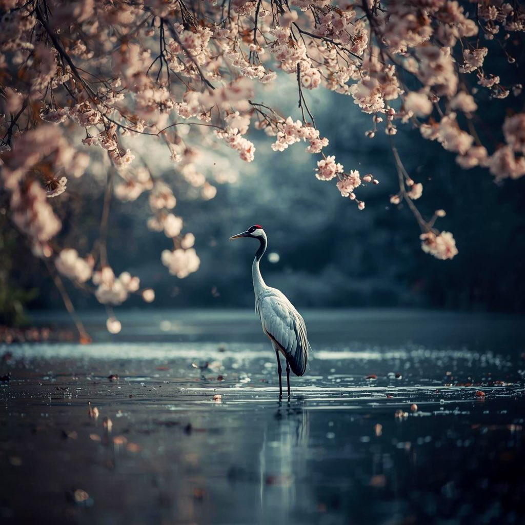 kawa__mori's tweet photo. #鶴 #桜 #canva #AI画像生成 
いやぁ 痺れるね https://t.co/Jlf4UCWZIx