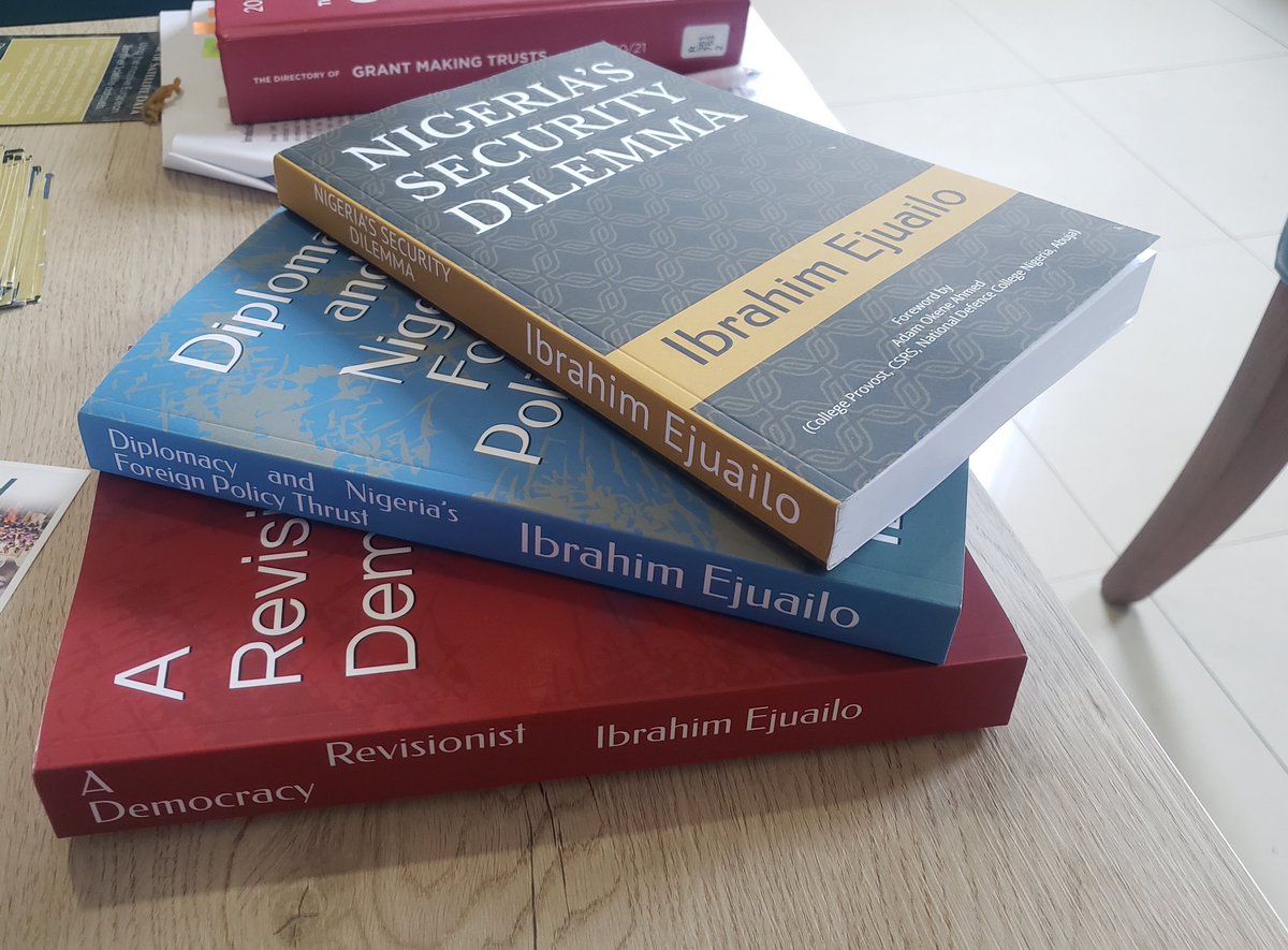 Ejuailo's tweet photo. These books present the vantage to fully understand Nigeria

https://t.co/ayPEUzNghz…

#NigeriasSecurityDilemma
#DiplomacyandNigeriasForeignPolicyThrust
#ARevisionistDemocracy

#cop16cali #ActOnClimate #Nigeria #Security #Diplomacy #ForeignPolicy #Revisionist #DemocracyInAction https://t.co/Au4wWg9JHq