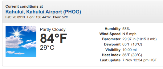 I know I live in Hawaii, but it's November, damn it.

At this point, anything in the 70s would be nice.