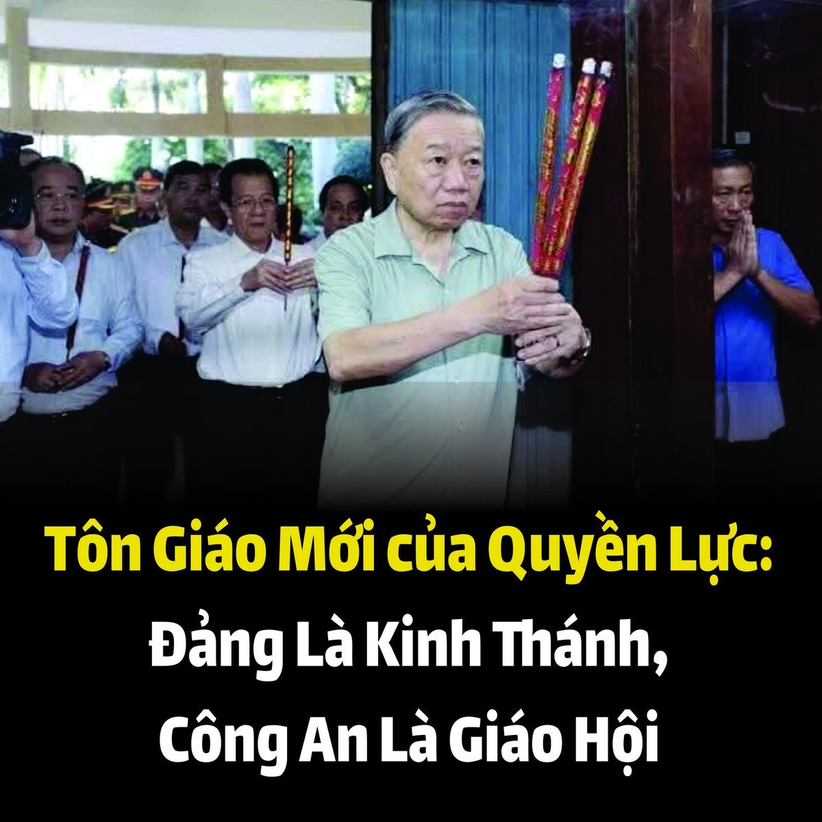 “Anh Rừng” Lên Ngôi: Chính Trị Thành Tôn Giáo, Đảng Thành Đức Tin
Trong lịch sử các chế độ toàn trị, khi quyền lực đạt đến cực điểm, nó thường tìm cách khoác lên mình chiếc áo thiêng liêng của tôn giáo.  xem tiếp: facebook.com/photo/?fbid=24…