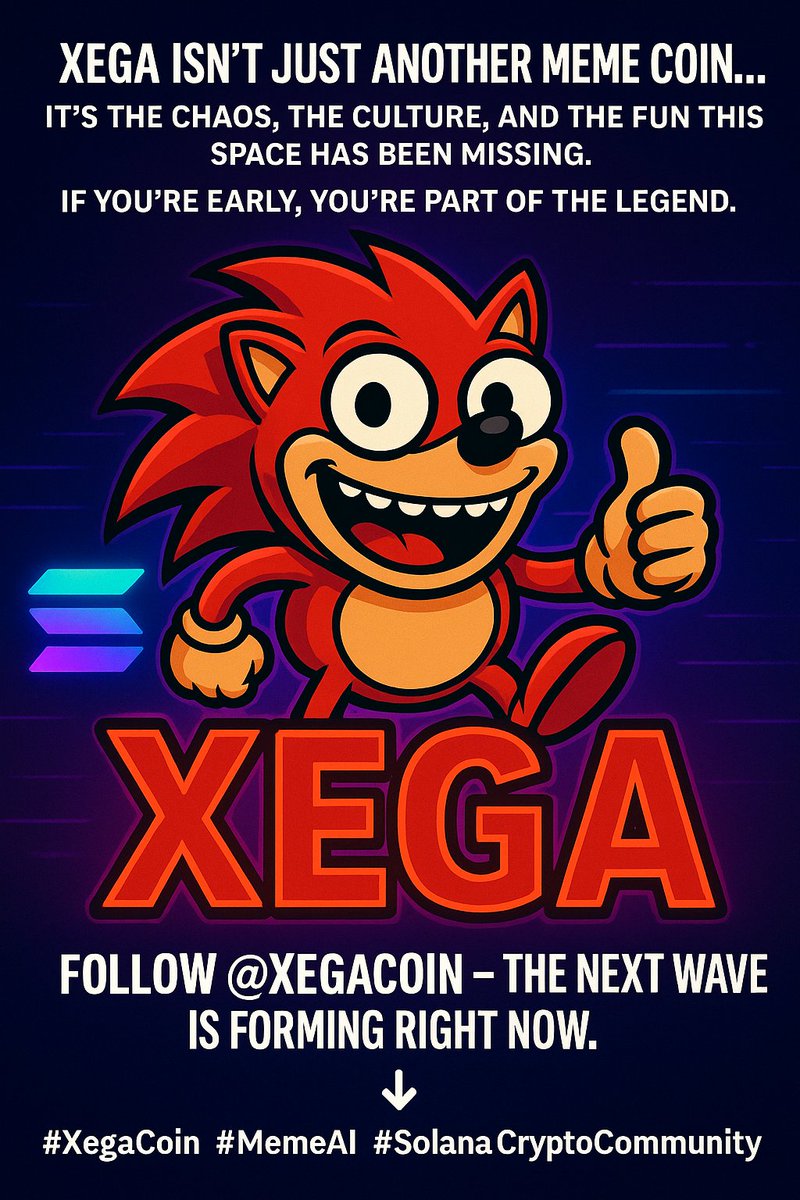 XegaCoin's tweet image. “Xega isn’t just another meme coin…
It’s the chaos, the culture, and the fun this space has been missing.
If you’re early, you’re part of the legend.

Follow @XegaCoin — the next wave is forming right now.”

#XegaCoin #Solana #MemeAI #Web3 #CryptoCommunity