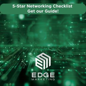 EdgeMktgInc's tweet image. Ready to shine at your next event?

Use our 5-Star Networking Checklist to connect, follow up, and stand out.

Download it here: buff.ly/Llcs9jY

#ProfessionalNetworking #StandOut