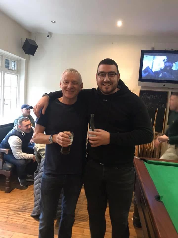 Me and ma laddie in the Tor before Hibs game .. happy days 💚💚