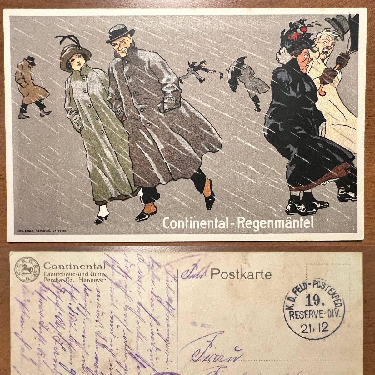 Found these very cool looking postcards from the Continental tire company. Seem to be from the 1920s and a feldpost usage as well. #stamps #philately <a href="/GermanPhilately/">Germany & Colonies Philatelic Society</a> 🇩🇪