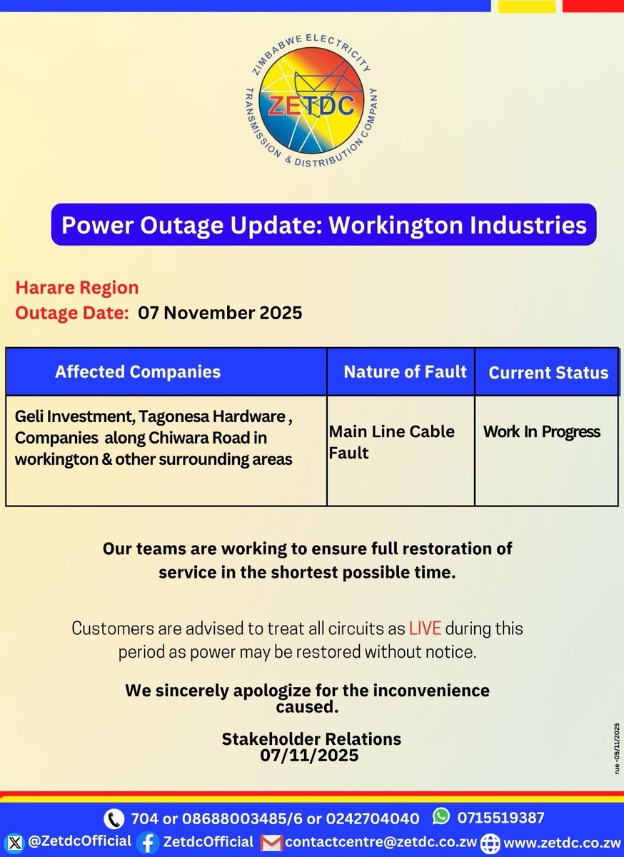 AsterXe_dex's tweet image. #PowerOutageUpdate
#WorkingtonIndustry
#HarareRegion