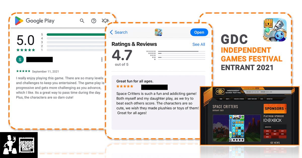 HekkaFreshGames's tweet photo. #SpaceCritters launched to fantastic reviews earning a 4.7 rating on iOS while our Google Play build earned an exceptional 5.0 rating. We were also included as an Entrant in the #GDC Independent Games Festival in the same year. #indiestudio #investingames #igf26 https://t.co/qjC4yIjgZA