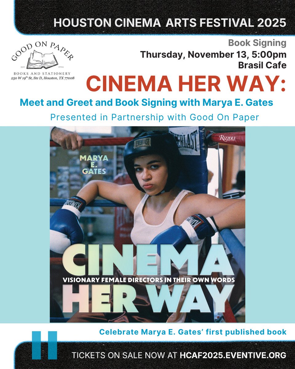 oldfilmsflicker's tweet image. Very excited to announce two CINEMA HER WAY book events in HOUSTON next week, including a book signing and a screening of Allison Anders&apos; GAS FOOD LODGING.

Book signing: hcaf2025.eventive.org/schedule/68eff…

Screening: hcaf2025.eventive.org/schedule/68e56…