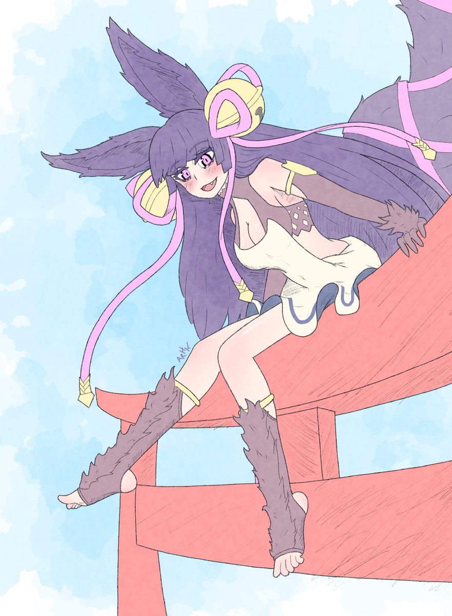 Finally finished the sketch from before my Japan trip 🙂 

Yuel sitting on a torii gate
#GranblueFantasy #グラブル