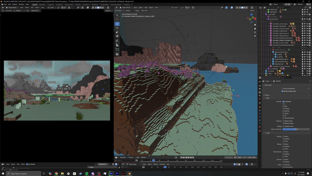 _TheThirdDavid's tweet photo. In an attempt to start sharing my personal projects more…

I recreated this specific shot from the Minecraft Movie 100% from scratch, all in #Blender!  All as a 3D exercise to see what really goes into making a Hollywood VFX Shot. #minecraftmovie #vfx https://t.co/GE0yfNPbhS
