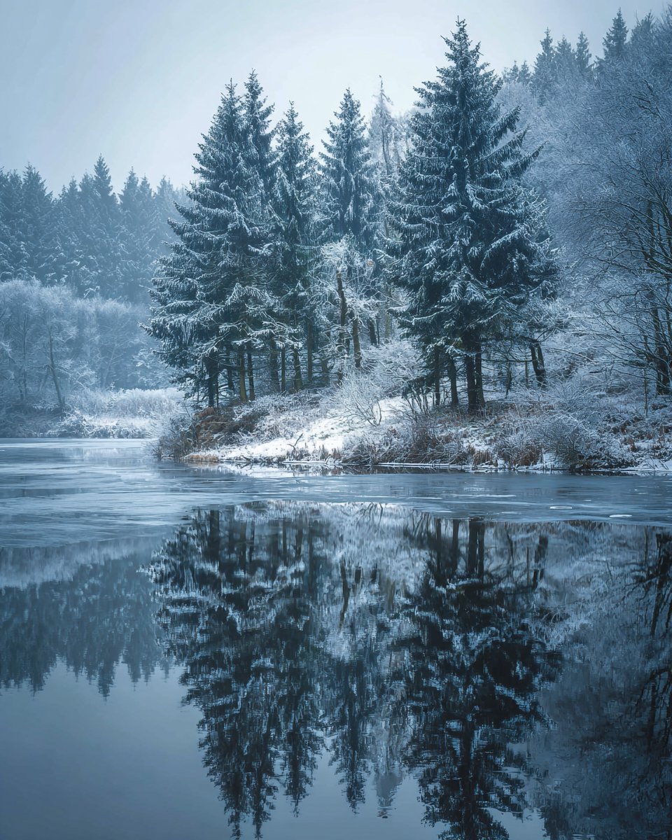 purenature_1's tweet image. Winter reflections ❄️🪞 #snow #perfection