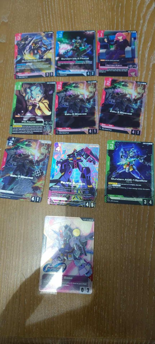 AjWinter_91's tweet photo. Picked up my first tournament win at my locals last night. LR+ Psycho Gundam was definitely the highlight of the pulls @official_BCG_EN @GUNDAM_GCG_ENG #gcg #gtcg https://t.co/P4EEANMh84