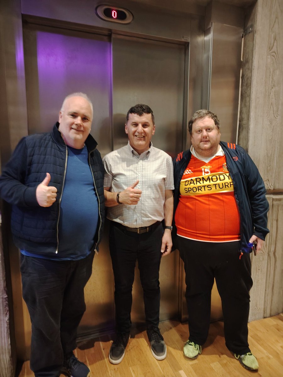 Myself an A mate went to see jimmy jests in the Art Centre in nenagh. Here we are pictured with the man himself. He picked me out of the audience and asked me to read something out. I got a cap for doing it. Great night