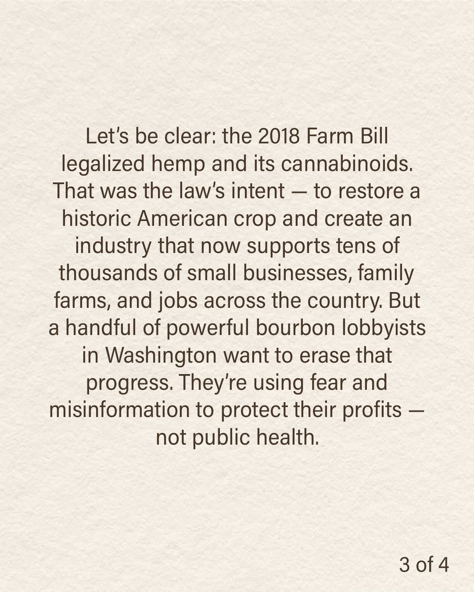 CornbreadHemp's tweet photo. Using the government shut down as leverage, Mitch McConnell is attempting to re-criminalize hemp products containing any amount of THC. If he is successful, hemp products that contain THC would be made illegal nationwide, as soon as next week.

Please click the link below to send an email to your representatives to tell them to remove hemp banning language from the government funding bill. It takes 30 seconds. 

https://t.co/tohJbE97Cn