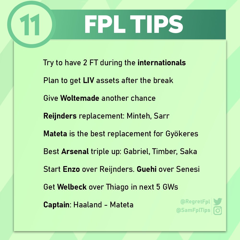 🚨 #𝗙𝗣𝗟 𝗧𝗜𝗣𝗦 𝗙𝗢𝗥 #𝗚𝗪𝟭𝟭 🚨