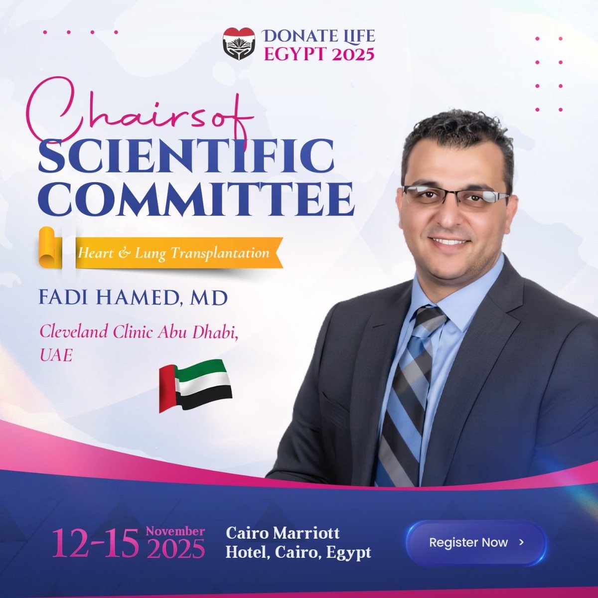 DonateLifeEG's tweet photo. Proud to introduce the brilliant minds behind 𝐃𝐨𝐧𝐚𝐭𝐞 𝐋𝐢𝐟𝐞 𝐄𝐠𝐲𝐩𝐭 𝟐𝟎𝟐𝟓
Meet 𝐃𝐋𝐄 𝟐𝟎𝟐𝟓 𝐂𝐨-𝐂𝐡𝐚𝐢𝐫𝐬 𝐨𝐟 𝐒𝐜𝐢𝐞𝐧𝐭𝐢𝐟𝐢𝐜 𝐂𝐨𝐦𝐦𝐢𝐭𝐭𝐞𝐞 𝐇𝐞𝐚𝐫𝐭 &amp; 𝐋𝐮𝐧𝐠 𝐓𝐫𝐚𝐧𝐬𝐩𝐥𝐚𝐧𝐭𝐚𝐭𝐢𝐨𝐧
𝐑𝐞𝐠𝐢𝐬𝐭𝐞𝐫 𝐍𝐨𝐰:
https://t.co/sJle6ap23S https://t.co/6IRrE0dZlc